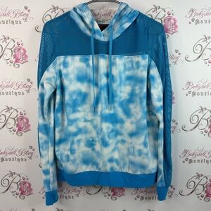 ACX sweater hoodie mesh detail blue white comfy Stylish Blue Tie-Dye Hoodie